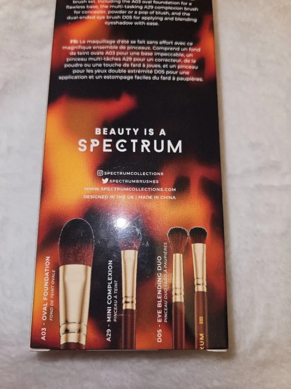 NWT NIB Spectrum 3 Piece Make-Up Brush Set - Sealed